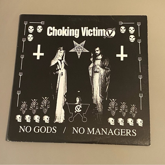 🖤 1999 Choking Victim No Gods No Managers LP Vinyl Punk Rock - Picture 3 of 15